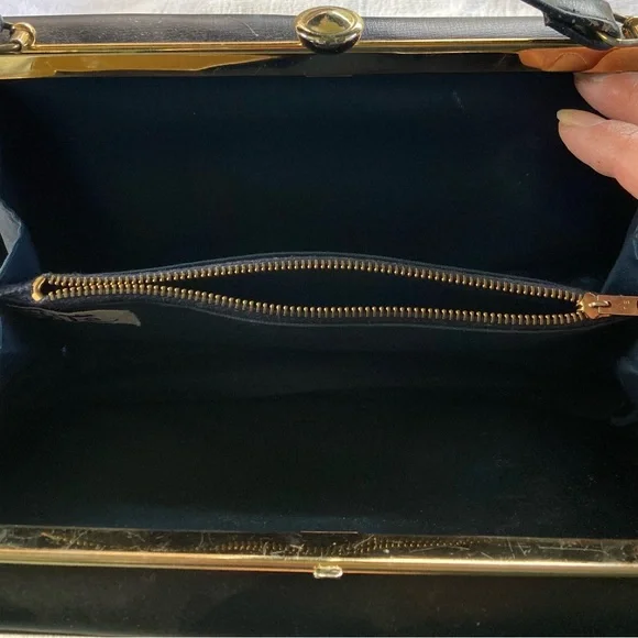 Vintage Chic Dark Blue Mini Bag - Picture 2 of 5